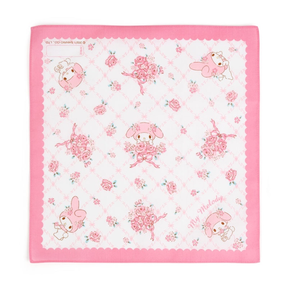 NEW NWT Sanrio My Melody Kawaii Rose Floral Handkerchief Pink Girly 100%…